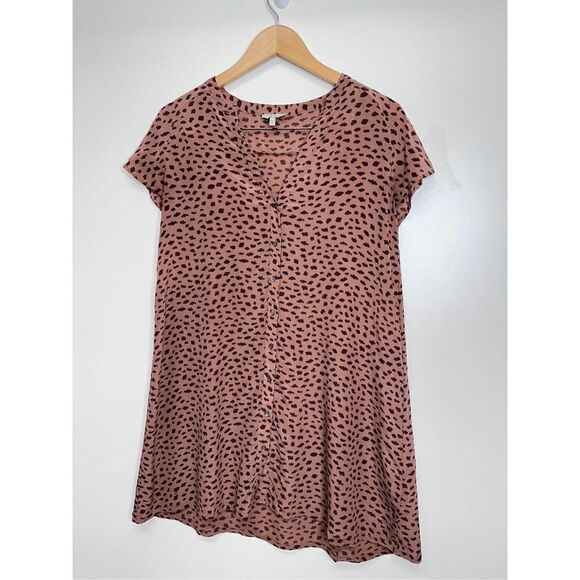 Joie Dress Womens Small Animal Print 100% Silk V Neck Short Sleeve - Picture 3 of 7